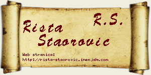 Rista Staorović vizit kartica